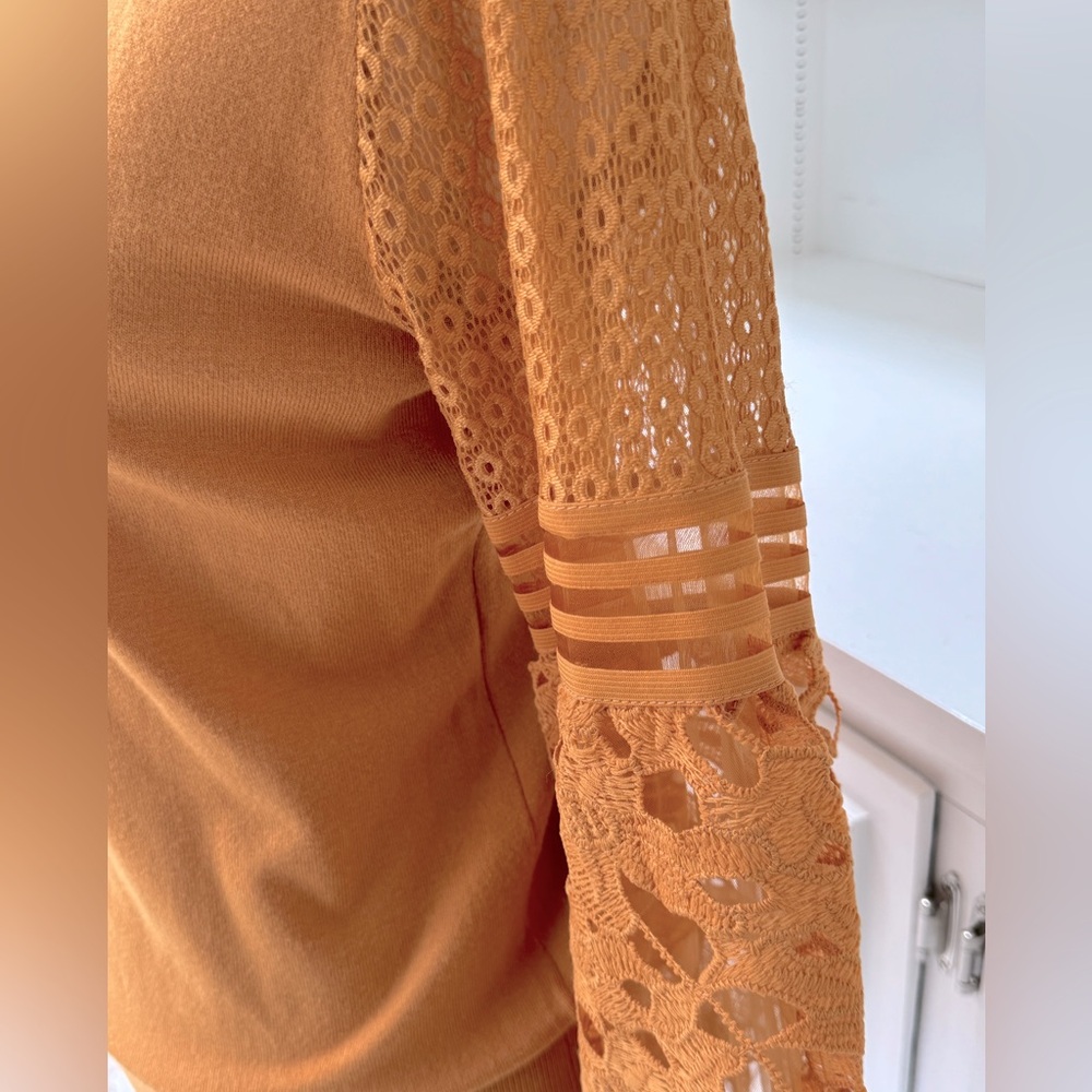 Knit top with lace sleeves - Picture 3 of 6